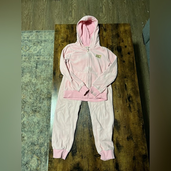 Juicy Couture Tracksuit Pink Little Kid Size 7 - Picture 2 of 9